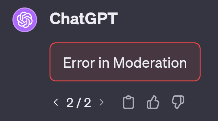 How to fix “Error in Moderation” in ChatGPT